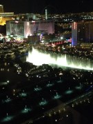 The view of the Bellagio Fountains at night from our room.