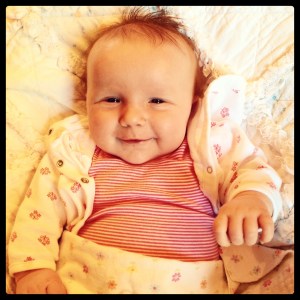 Miss Annie at 2 months 3 weeksish... Sleepin' like a rock star!